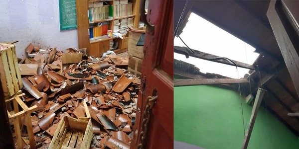 DERRUMBE EN ESCUELA DE SAN PEDRO DEL PARANÁ