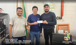 GOBIERNO MUNICIPAL ENTREGA APORTE A LA LIGA DE SAN RAFAEL DEL PNA.