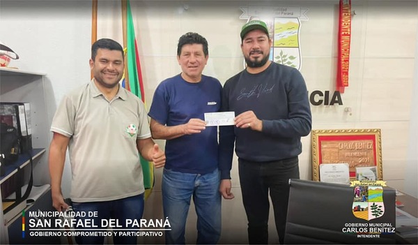 GOBIERNO MUNICIPAL ENTREGA APORTE A LA LIGA DE SAN RAFAEL DEL PNA.