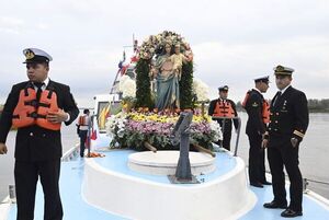 María Auxiliadora “navegó” por el río durante tradicional procesión - Nacionales - ABC Color