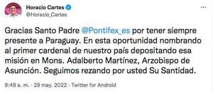 Crónica / Cartes agradeció a Francisco el nombramiento de Adalberto