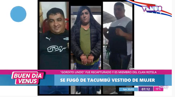 Reo intentó fugarse de Tacumbú vestido de mujer