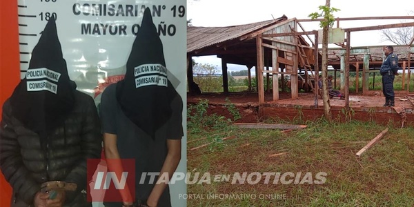 ATRAPAN A HOMBRES EN PLENO HURTO DE CHAPAS EN UNA ESCUELA