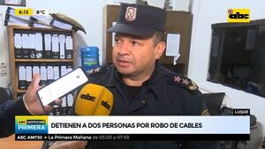 Detienen a dos personas por robo de cables - ABC Noticias - ABC Color