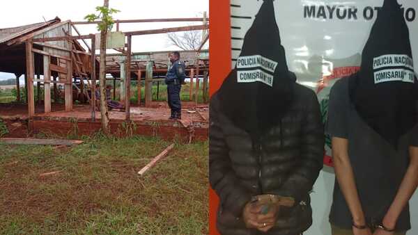 Estaban robando chapas de una escuela y les cayó la Policía