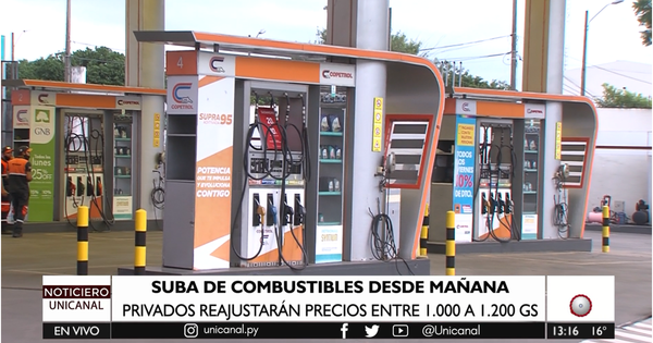 Desde mañana, emblemas privados subirán precio del combustible