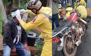 Motociclista herido tras chocar por el portón de una universidad en Coronel Oviedo - Noticiero Paraguay