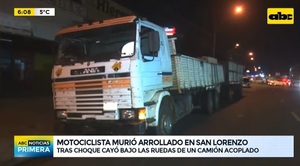 Motociclista muere arrollado por camión en San Lorenzo