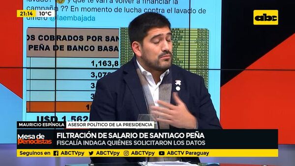 Mauricio Espínola, Asesor Político de la Presidencia, sobre filtración de salario de Santiago Peña - Mesa de Periodistas - ABC Color