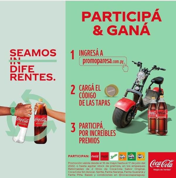 Coca Cola lanzó promo “Seamos diferentes”