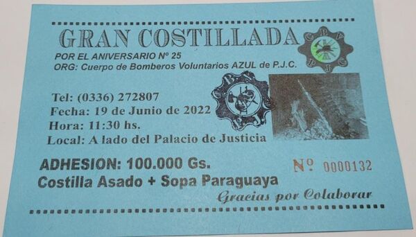 Bomberos azules organizan costillada por los 25 años de servicios