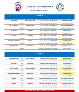 Versus / La Divisional oficializó el calendario para la reanudación del torneo Apertura - PARAGUAYPE.COM