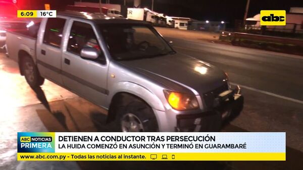 Tras intensa persecución detienen a conductor en Guarambaré - ABC Noticias - ABC Color