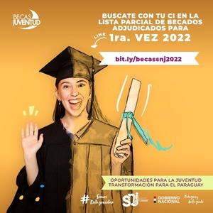 SNJ da a conocer la lista de beneficiados con la Beca Juventud 2022 para primera vez