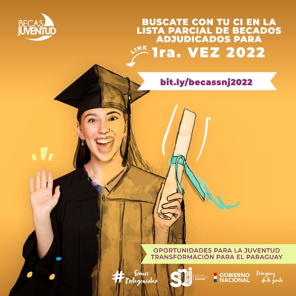 SNJ da a conocer la lista de beneficiados con la Beca Juventud 2022 para primera vez