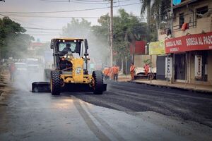 Bacheo para calles en horrorosas condiciones de Luque - Nacionales - ABC Color