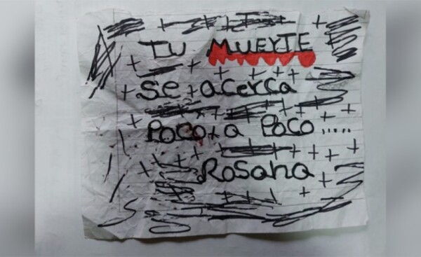 Nueva amenaza en escuela: “Tu muerte se acerca poco Rosana”