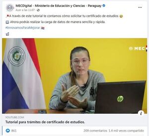 MEC: Gestión web para certificados de estudio es un desastre, según internautas - Nacionales - ABC Color