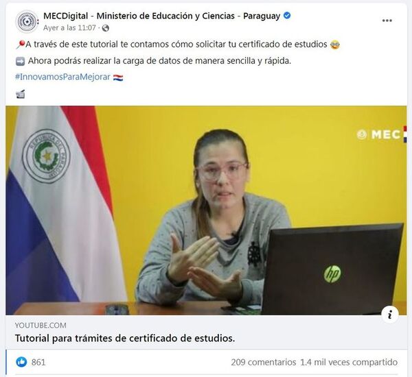 MEC: Gestión web para certificados de estudio es un desastre, según internautas - Nacionales - ABC Color