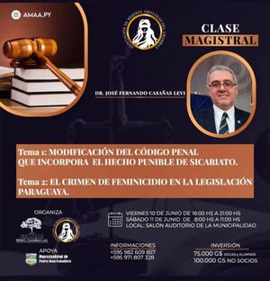 Clase magistral sobre inclusión del sicariato en el Código Penal y feminicidio en la legislación - Radio Imperio