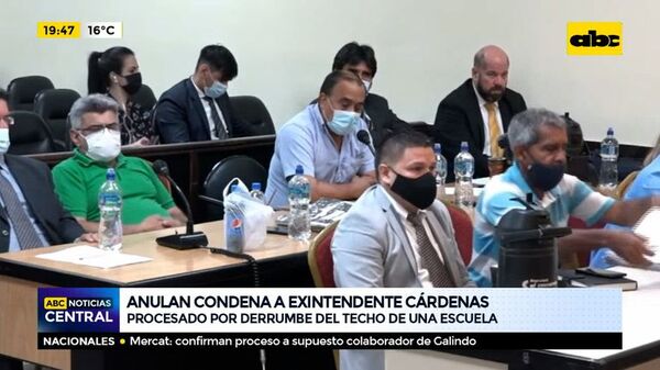 Anulan condena a exintendente de Lambaré Roberto Cárdenas, procesado por techo derrumbado de escuela - ABC Noticias - ABC Color