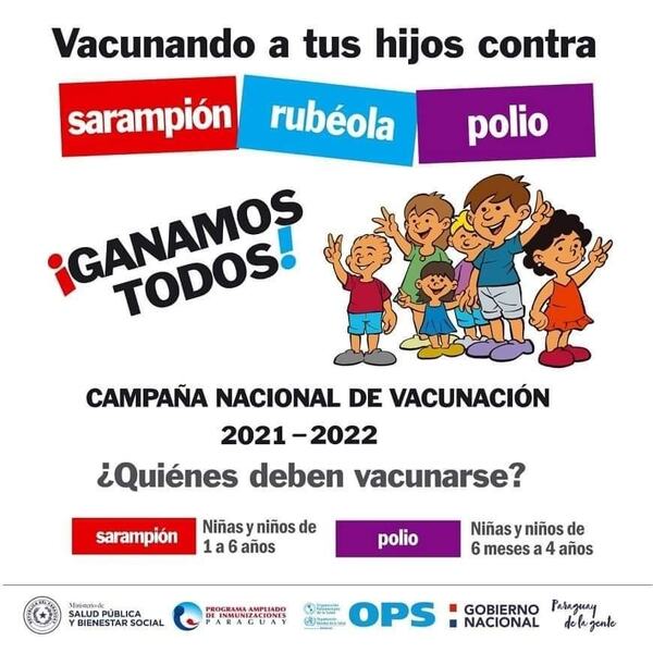 Sarampión, rubéola y poliomielitis: tekotevẽ mitãnguéra oñevacuna