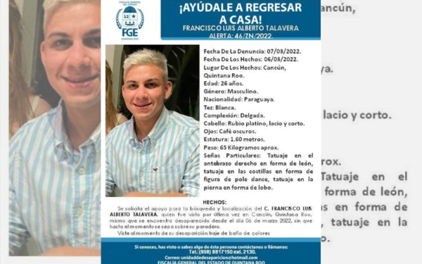 Esta noche arriban los restos de Luis Alberto Talavera, compatriota fallecido en Cancún - Megacadena — Últimas Noticias de Paraguay