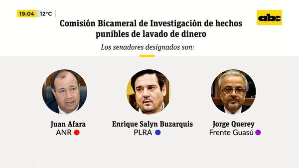 Conformación de Comisión Bicameral de Investigación de Hechos punibles de lavado de dinero - ABC Noticias - ABC Color