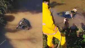 Dos muertos tras caída de un automovil en un arroyo en Naranjito