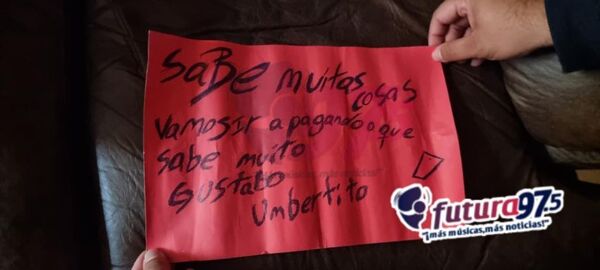 Comunicador quiere hablar con los que dejaron la nota amenazante