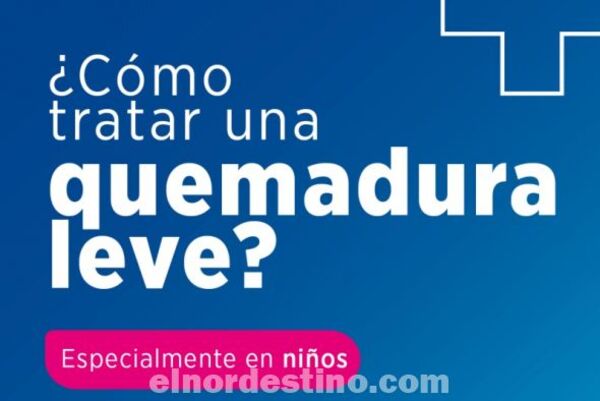 Universidad Sudamericana explica cómo practicar primeros auxilios en una quemadura leve, especialmente en niños