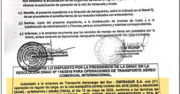 La Nación / Dinac autorizó operación de avión carguero venezolano en el país