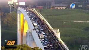 Accidente de tránsito trancó el paso en Puente de la Amistad
