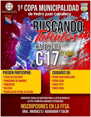 14 equipos confirmados para el Torneo abierto C-17 Copa Municipalidad de Pedro Juann Caballero