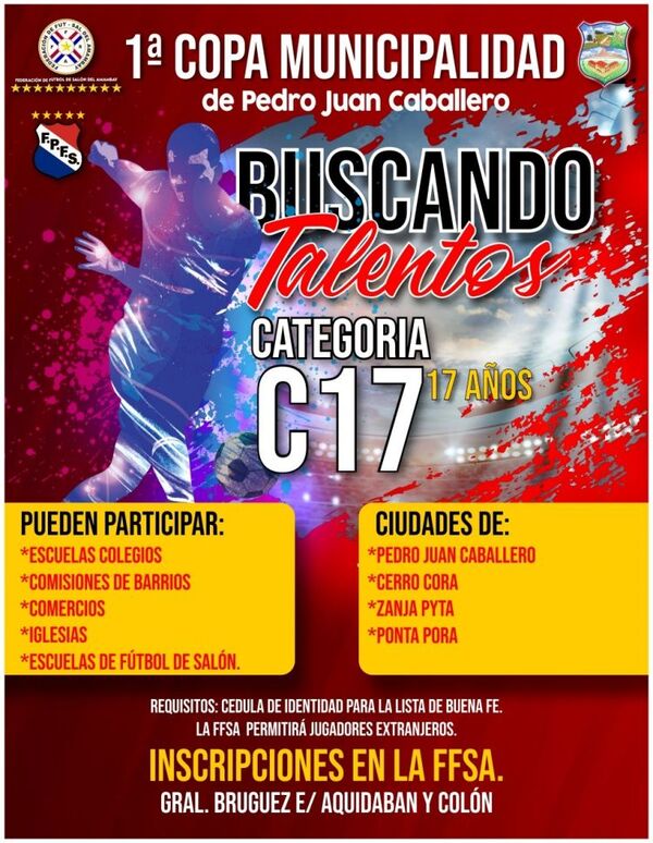 14 equipos confirmados para el Torneo abierto C-17 Copa Municipalidad de Pedro Juann Caballero