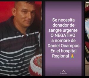 Familiares de accidentado apelan a la solidaridad ciudadana para donaciones de sangre - Radio Imperio