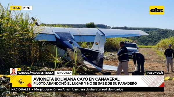 Avioneta boliviana cae en Iturbe - ABC Noticias - ABC Color