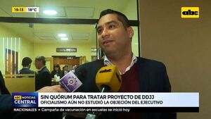 Sin quórum para tratar proyecto de DDJJ: Oficialismo aún no estudió la objeción del ejecutivo - ABC Noticias - ABC Color