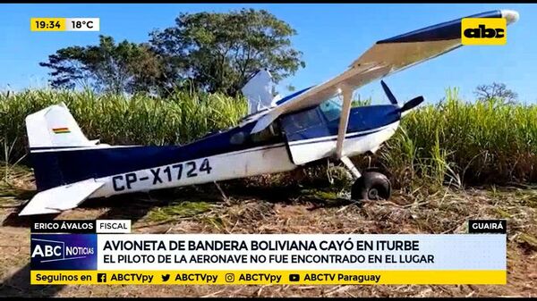 Avioneta de bandera boliviana cayó en iturbe: El piloto de la aeronave no fue encontrado en el lugar - ABC Noticias - ABC Color