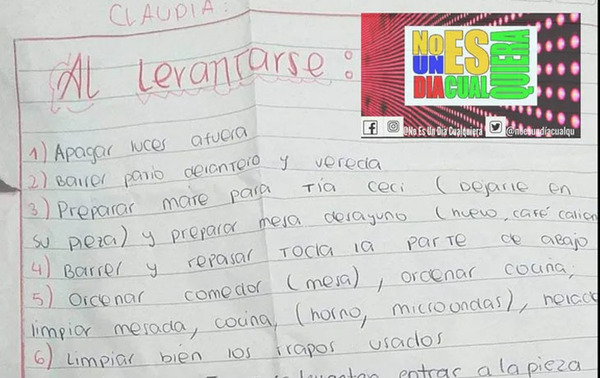 Patrona dejó lista de tareas a doméstica y la gente se indignó por lo que tiene que hacer a diario – Prensa 5