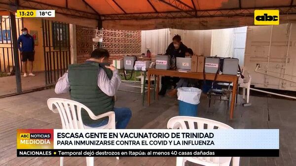 Escasa gente en vacunatorio de Trinidad - ABC Noticias - ABC Color