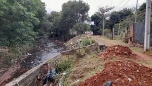Arroyo Lambaré devora calle Gral. Bruguez por falta de muros de contención - Nacionales - ABC Color