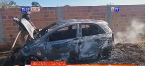 Capiatá: Hallan vehículo calcinado con un cuerpo en su interior - PARAGUAYPE.COM