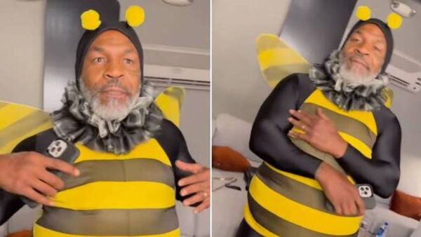 Mike Tyson se disfrazó de abeja y bailó repitiendo "me siento hermoso"