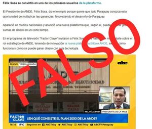 ANDE alerta  falsedad de mensajes  sobre bitcoin - Nacionales - ABC Color