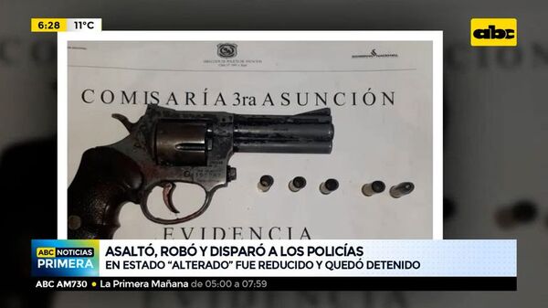 Asaltó, robó, disparó a policías y quedó detenido - ABC Noticias - ABC Color