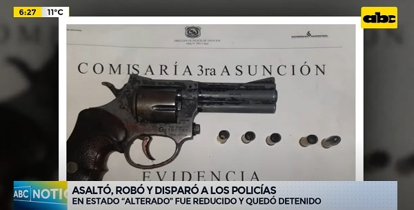 Joven robó y luego hasta baleó a policías, según reporte