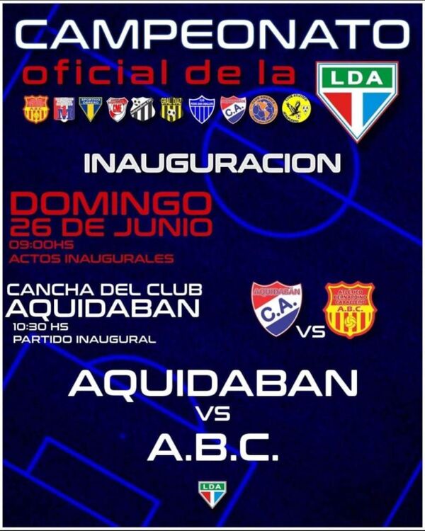 El domingo 26 de junio inicia la Liga Deportiva del Amambay