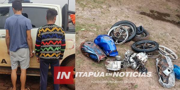 ALLANAMIENTO CON DOS DETENIDOS E INCAUTACIÓN DE MOTOCICLETAS