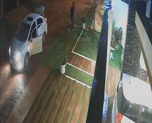 Crónica / [VÍDEO] En un lujoso coche roban una plantera de una casa en Coronel Oviedo